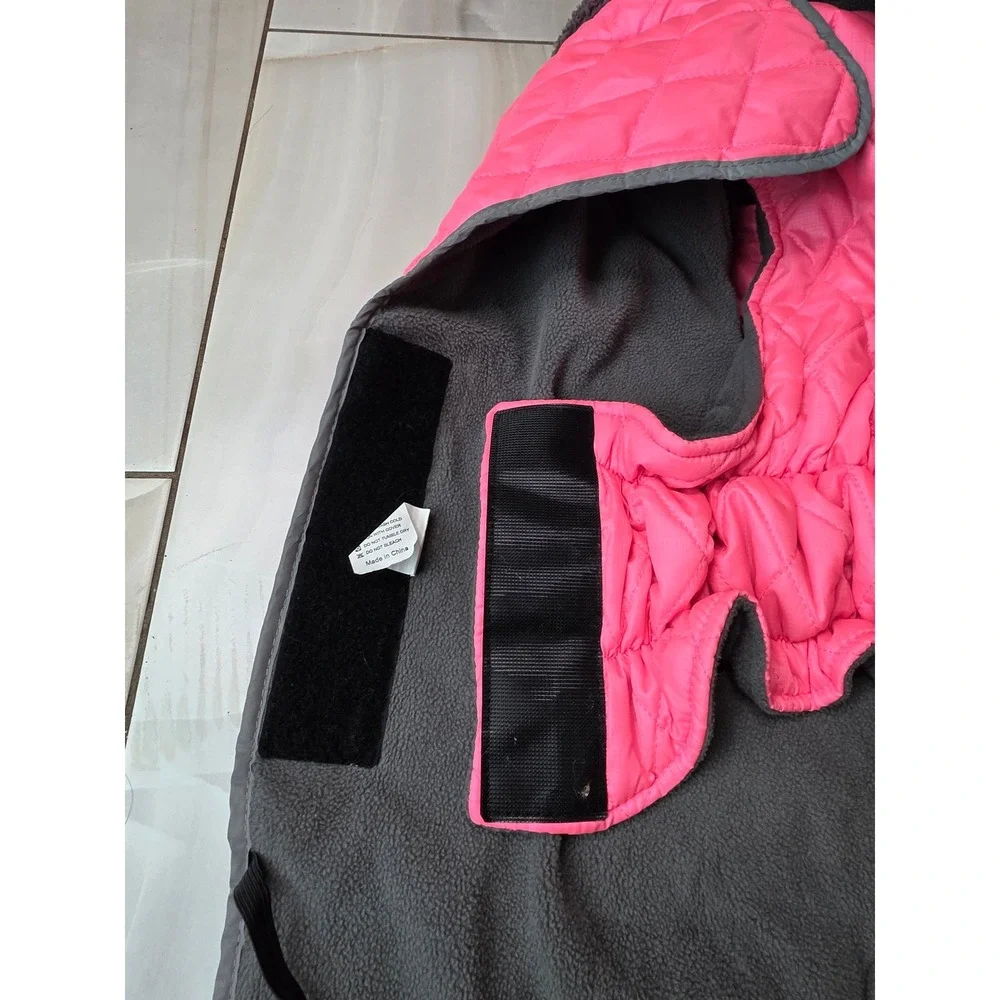 Fragralley Pink Quilted Dog‎ Winter Coat Fleece Lined Reflective Vest XL W1
